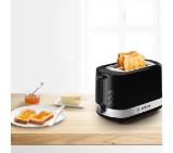 Bosch TAT6A513, Compact toaster, Plastic, 800 W, Auto power off, Defrost and warm setting, Lifting high, Black