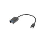 Lanberg adapter USB-C(m) 2.0 -> USB-A(f) cable 15cm OTG, black