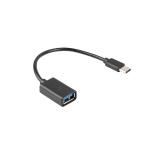 Lanberg adapter USB-C(m) 2.0 -> USB-A(f) cable 15cm OTG, black