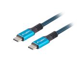 Lanberg USB-C M/M 4.0 cable 1.2m 100W 8K 30HZ Black-Blue