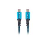 Lanberg USB-C M/M 4.0 cable 1.2m 100W 8K 30HZ Black-Blue