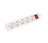 Lanberg power strip 3m 5x Schuko outlets with circuit breaker quality-grade copper cable, white