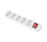 Lanberg power strip 3m 5x Schuko outlets with circuit breaker quality-grade copper cable, white