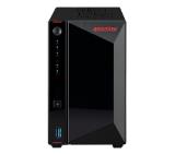 Asustor Nimbustor AS5402T, 2 Bay NAS, Quad-Core 2.0GHz CPU, Dual 2.5GbE Ports, 4GB SO-DIMM DDR4 (Max. 16GB), Four M.2 SSD Slots (Diskless), 3x USB 3.2 Gen 1 Type A, WOW (Wake on WAN), WOL, System Sleep Mode, AES-NI hardware encryption, Black