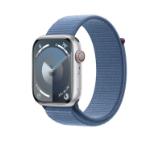 Apple Watch Series 9 GPS + Cellular 45mm Silver Aluminium Case with Winter Blue Sport Loop