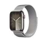 Apple Watch Series 9 GPS + Cellular 45mm Silver Stainless Steel Case with Silver Milanese Loop