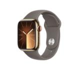 Apple Watch Series 9 GPS + Cellular 45mm Gold Stainless Steel Case with Clay Sport Band - S/M