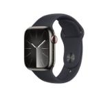 Apple Watch Series 9 GPS + Cellular 45mm Graphite Stainless Steel Case with Midnight Sport Band - S/M
