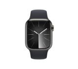 Apple Watch Series 9 GPS + Cellular 41mm Graphite Stainless Steel Case with Midnight Sport Band - S/M