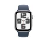 Apple Watch SE2 v2 GPS 44mm Silver Alu Case w Storm Blue Sport Band - M/L