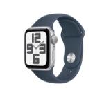 Apple Watch SE2 v2 GPS 40mm Silver Alu Case w Storm Blue Sport Band - S/M