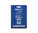 Samsung 512GB SD Card PRO Plus, UHS-I, Class10, Read 180MB/s - Write 130MB/s