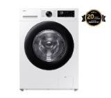 Samsung WW80CGC04DAELE, Washing Machine, 8 kg, 1400 rpm,  Digital inverter motor, Energy Efficiency A, Spin Efficiency B, Eco Bubble, Bubble Soak, Hygiene Steam, WiFi , Smart Things, AI Energy mode, White, Black door