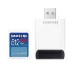 Samsung 512GB SD PRO Plus + USB Reader, Class10, Read 180MB/s - Write 130MB/s