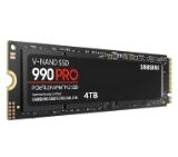 Samsung SSD 990 PRO 4TB PCIe 4.0 NVMe 2.0 M.2 V-NAND 3-bit MLC, 256-bit Encryption, Read 7450 MB/s Write 6900 MB/s