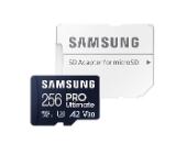 Samsung 256GB micro SD Card PRO Ultimate with Adapter , UHS-I, Read 200MB/s - Write 130MB/s, U3, V30, A2