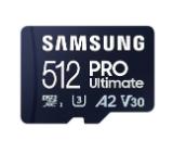 Samsung 512GB micro SD Card PRO Ultimate with Adapter , UHS-I, Read 200MB/s - Write 130MB/s, U3, V30, A2