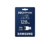 Samsung 128GB micro SD Card PRO Ultimate with USB Reader , UHS-I, Read 200MB/s - Write 130MB/s, U3, V30, A2