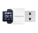 Samsung 256GB micro SD Card PRO Ultimate with USB Reader , UHS-I, Read 200MB/s - Write 130MB/s, U3, V30, A2