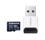 Samsung 512GB micro SD Card PRO Ultimate with USB Reader , UHS-I, Read 200MB/s - Write 130MB/s, U3, V30, A2
