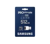 Samsung 512GB micro SD Card PRO Ultimate with USB Reader , UHS-I, Read 200MB/s - Write 130MB/s, U3, V30, A2