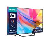 Hisense 50" A7KQ, 4K Ultra HD 3840x2160, QLED, FALD, Quantum Dot, HDR 10+, HLG, Dolby Vision, Dolby Atmos, Smart TV, WiFi 5GHz, WiFi Direct, BT, Anyview Cast, 3xHDMI, 2xUSB, LAN, CI+, DVB-T2/C/S2, Dark Grey