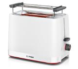 Bosch TAT3M121, MyMoment Compact toaster, 950 W, Auto power off, Defrost and reheat setting, Removable and foldable bun attachment, High lift, Matte White