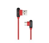 Natec USB-C(M) -> USB-A (M) 2.0 cable 1m. Angled left/right Red