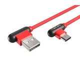 Natec USB-C(M) -> USB-A (M) 2.0 cable 1m. Angled left/right Red