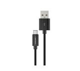 Natec USB-C(M) -> USB-A (M) 2.0 cable 1m. Black nylon