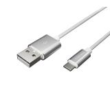 Natec USB-C(M) -> USB-A (M) 2.0 cable 1m. Silver nylon