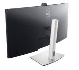 Dell P3424WEB, 34" Curved Video Conferencing, WQHD AG, IPS, 21:9, 5ms, 1000:1, 300 cd/m2, (3440x1440 ), 99% sRGB, HDMI, DP, USB-C, USB 3.2 hub, RJ45, ComfortView Plus, Height Adjustable, Swivel, Tilt, Black