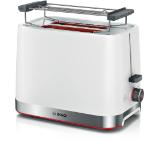 Bosch TAT4M221, MyMoment Compact toaster, 950 W, Auto power off, Defrost and reheat setting, Removable and foldable bun attachment, High lift, White