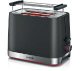 Bosch TAT4M223, MyMoment Compact toaster, 950 W, Auto power off, Defrost and reheat setting, Removable and foldable bun attachment, High lift, Black
