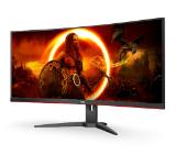 AOC CU34G2XE/BK, 34" Curved 1500R VA WLED, 3440x1440@144Hz, 4ms GtG, 1ms MPRT, 300 cd/m2, 3000:1, DCR 80M:1, Adaptive Sync, FlickerFree, Low Blue Light, Tilt, HDMI, 2xDP