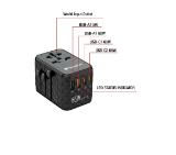 Verbatim UTA-05 GaN III Universal Travel Adapter with 2 x USB-C PD 65W & QC 4+ / 2 x USB-A