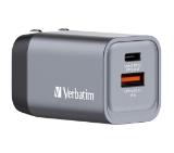 Verbatim GNC-35 GaN Charger 2 Port 35W USB A/C (EU/UK/US)