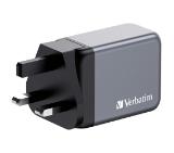 Verbatim GNC-65 GaN Charger 3 Port 65W USB A/C (EU/UK/US)