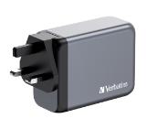 Verbatim GNC-200 GaN Charger 4 Port 200W USB A/C (EU/UK/US)