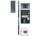 Tripp Lite by Eaton 3-Phase Local Metered PDU, 23kW, 42 208-240V outlets (36 C13, 6 C19), IEC309 32A Red (3P+N+E) 360-415V Input, 0u vertical, TAA