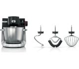 Bosch MUMS6ZS00, Compact Kitchen Machine with scale, MUM6, 3D Planetary Mixing, 1600 W, Professional pastry set, Extra large 5.5L stainless steel bowl, Jet black matt
