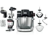 Bosch MUMS6ZS34, Compact Kitchen Machine with scale, MUM6, 3D Planetary Mixing, 1600 W, Professional pastry set, ThermoSafe Blender, Meat mincer,  4 discs, Extra large 5.5L stainless steel bowl, Jet black matt