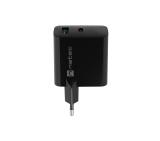 Natec USB Charger  Ribera Gan 1X USB-A + 1X USB-C 45W, Black