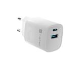 Natec USB Charger  Ribera Gan 1X USB-A + 1X USB-C 30W, White