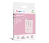 Verbatim MCP-5PK Power Pack 5000 mAh with UBS-C® PD 20W / Magnetic Wireless Charging 15W Pink