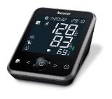 Beurer BM 64 upper arm blood pressure monitor, Infl. technology, 120 memory space, XL display with backlight, AFIB, HSD, Risk indicator, Bluetooth, Arrhythmia detection, Cuff size from 22 - 42 cm, beurer HealthManager Pro app,  Storage bag