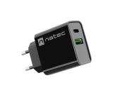 Natec USB Charger Ribera 1X USB-A + 1X USB-C 20W, Black