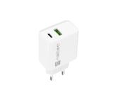 Natec USB Charger Ribera 1X USB-A + 1X USB-C 20W, White