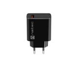 Natec USB Charger Ribera 1X USB-A 18W, Black