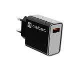 Natec USB Charger Ribera 1X USB-A 18W, Black